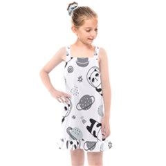 Panda Floating In Space And Star Kids  Overall Dress by Wav3s