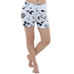 Panda Floating In Space And Star Lightweight Velour Yoga Shorts by Wav3s