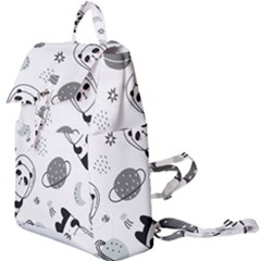 Panda Floating In Space And Star Buckle Everyday Backpack by Wav3s