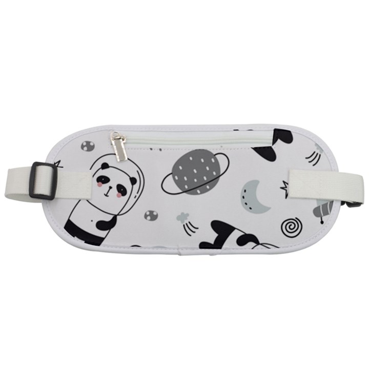 Panda Floating In Space And Star Rounded Waist Pouch