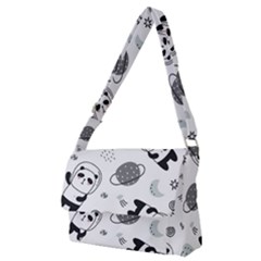 Panda Floating In Space And Star Full Print Messenger Bag (m) by Wav3s