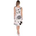 Panda Floating In Space And Star Knee Length Skater Dress With Pockets View4