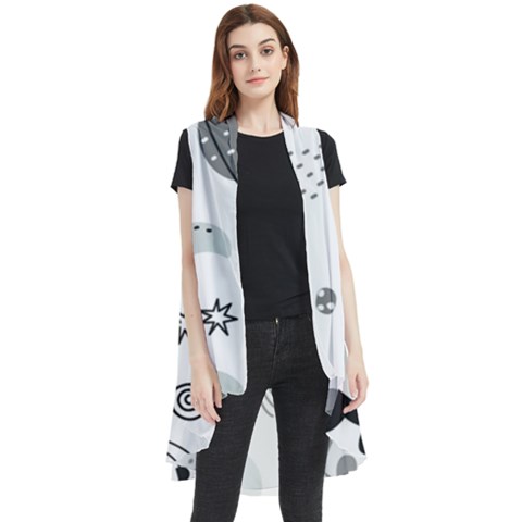 Panda Floating In Space And Star Sleeveless Chiffon Waistcoat Shirt by Wav3s