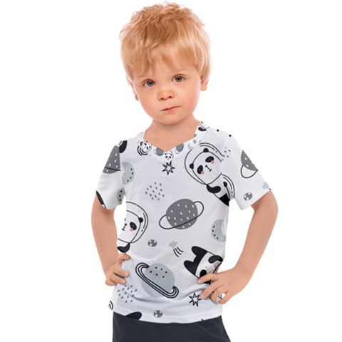 Panda Floating In Space And Star Kids  Sports Tee by Wav3s