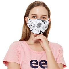 Panda Floating In Space And Star Fitted Cloth Face Mask (adult) by Wav3s