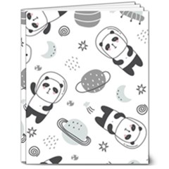 Panda Floating In Space And Star 8  X 10  Softcover Notebook by Wav3s