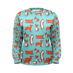 Corgis On Teal Women s Sweatshirt by Wav3s