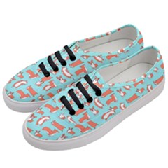 Corgis On Teal Women s Classic Low Top Sneakers by Wav3s