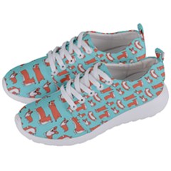 Corgis On Teal Men s Lightweight Sports Shoes by Wav3s