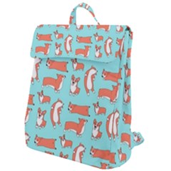 Corgis On Teal Flap Top Backpack by Wav3s