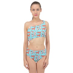 Corgis On Teal Spliced Up Two Piece Swimsuit by Wav3s