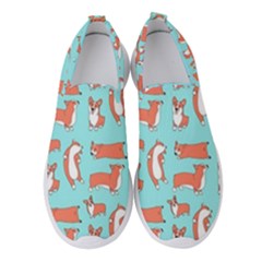 Corgis On Teal Women s Slip On Sneakers by Wav3s