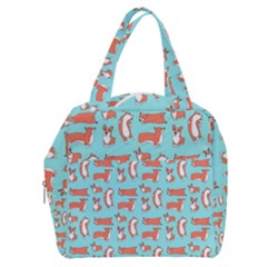 Corgis On Teal Boxy Hand Bag by Wav3s