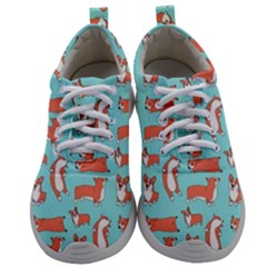 Corgis On Teal Mens Athletic Shoes by Wav3s