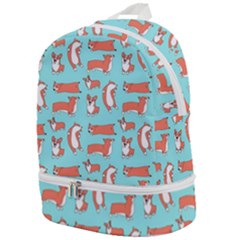 Corgis On Teal Zip Bottom Backpack