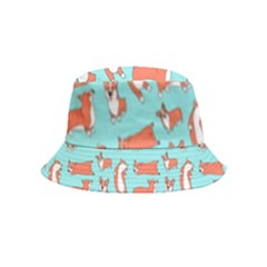 Corgis On Teal Bucket Hat (kids) by Wav3s