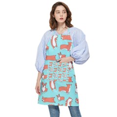 Corgis On Teal Pocket Apron by Wav3s