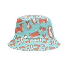 Corgis On Teal Inside Out Bucket Hat by Wav3s