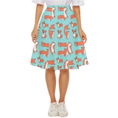 Corgis On Teal Classic Short Skirt