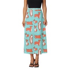 Corgis On Teal Classic Midi Chiffon Skirt