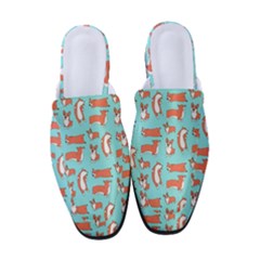 Corgis On Teal Women s Classic Backless Heels