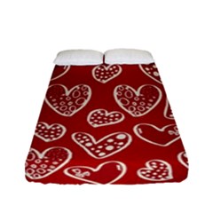 Vector Seamless Pattern Of Hearts With Valentine s Day Fitted Sheet (full/ Double Size) by Wav3s