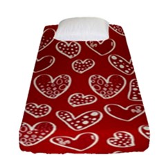 Vector Seamless Pattern Of Hearts With Valentine s Day Fitted Sheet (single Size)