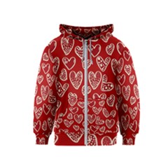 Vector Seamless Pattern Of Hearts With Valentine s Day Kids  Zipper Hoodie by Wav3s