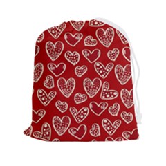 Vector Seamless Pattern Of Hearts With Valentine s Day Drawstring Pouch (2xl) by Wav3s