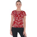 Vector Seamless Pattern Of Hearts With Valentine s Day Short Sleeve Sports Top  View1