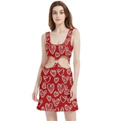 Vector Seamless Pattern Of Hearts With Valentine s Day Velour Cutout Dress