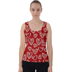 Vector Seamless Pattern Of Hearts With Valentine s Day Velvet Tank Top by Wav3s