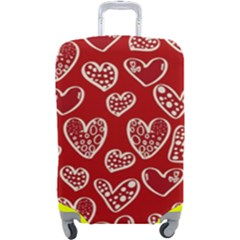 Vector Seamless Pattern Of Hearts With Valentine s Day Luggage Cover (large) by Wav3s