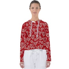 Vector Seamless Pattern Of Hearts With Valentine s Day Women s Slouchy Sweat