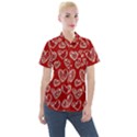 Vector Seamless Pattern Of Hearts With Valentine s Day Women s Short Sleeve Pocket Shirt View1