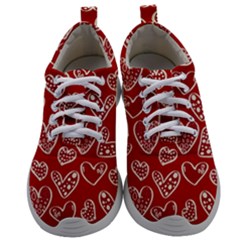 Vector Seamless Pattern Of Hearts With Valentine s Day Mens Athletic Shoes by Wav3s