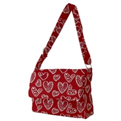 Vector Seamless Pattern Of Hearts With Valentine s Day Full Print Messenger Bag (m) by Wav3s