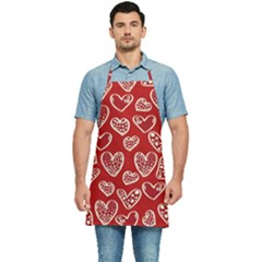 Vector Seamless Pattern Of Hearts With Valentine s Day Kitchen Apron by Wav3s