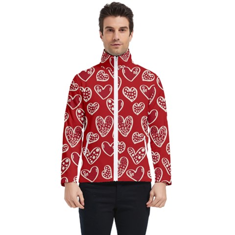 Vector Seamless Pattern Of Hearts With Valentine s Day Men s Bomber Jacket by Wav3s