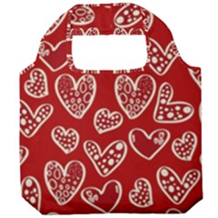 Vector Seamless Pattern Of Hearts With Valentine s Day Foldable Grocery Recycle Bag