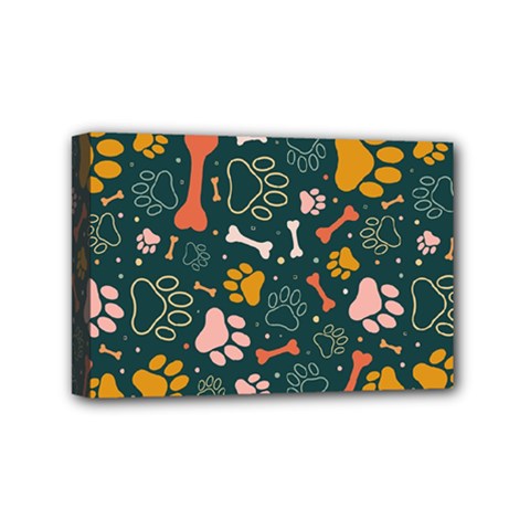 Dog Paw Colorful Fabrics Digitally Mini Canvas 6  X 4  (stretched) by Wav3s