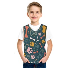 Dog Paw Colorful Fabrics Digitally Kids  Basketball Tank Top by Wav3s