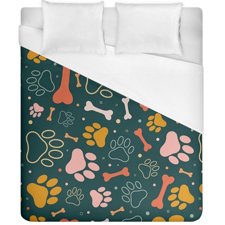 Dog Paw Colorful Fabrics Digitally Duvet Cover (California King Size)