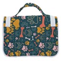 Dog Paw Colorful Fabrics Digitally Satchel Handbag View3