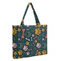 Dog Paw Colorful Fabrics Digitally Zipper Medium Tote Bag View2