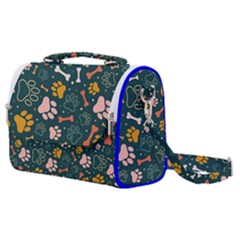 Dog Paw Colorful Fabrics Digitally Satchel Shoulder Bag by Wav3s