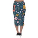 Dog Paw Colorful Fabrics Digitally Velvet Midi Pencil Skirt View2