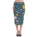 Dog Paw Colorful Fabrics Digitally Velvet Midi Pencil Skirt View1