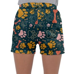 Dog Paw Colorful Fabrics Digitally Sleepwear Shorts