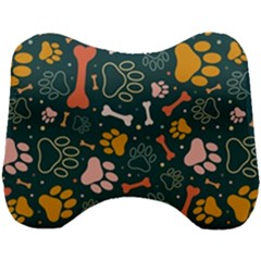 Dog Paw Colorful Fabrics Digitally Head Support Cushion by Wav3s